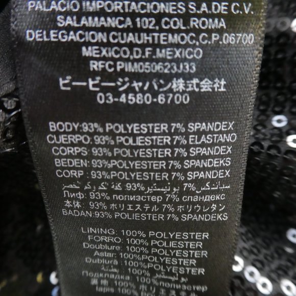 Bebe Sequin Bustier Top Black Underwire Boning Pleated Peplum Full Zip Back L - Picture 8 of 8